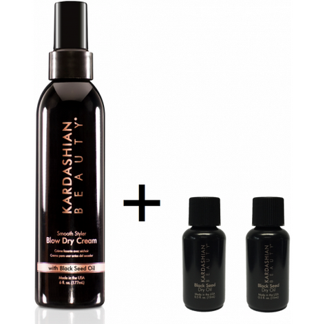 Kardashian Beauty Black Seed Dry Oil un traitement et un style riche en éléments nutritifs qui rajeunit et nourrit les cheveux pour les rendre plus forts, épais, lisses et glorieusement brillants. 